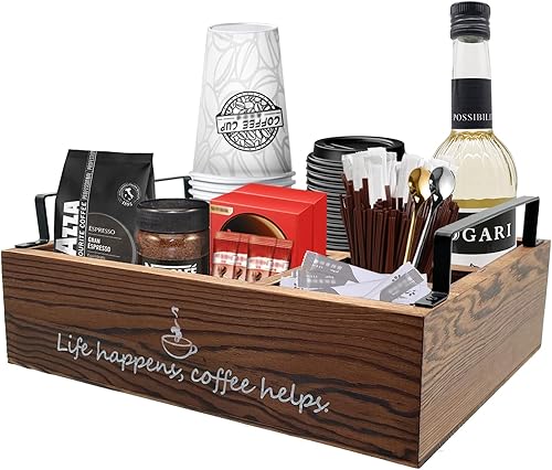 Miniatura 8 de Organizador para tazas de café K, accesorios de decoración de cafetería, organizador de cápsulas de café con asas para encimera de cocina de granja,