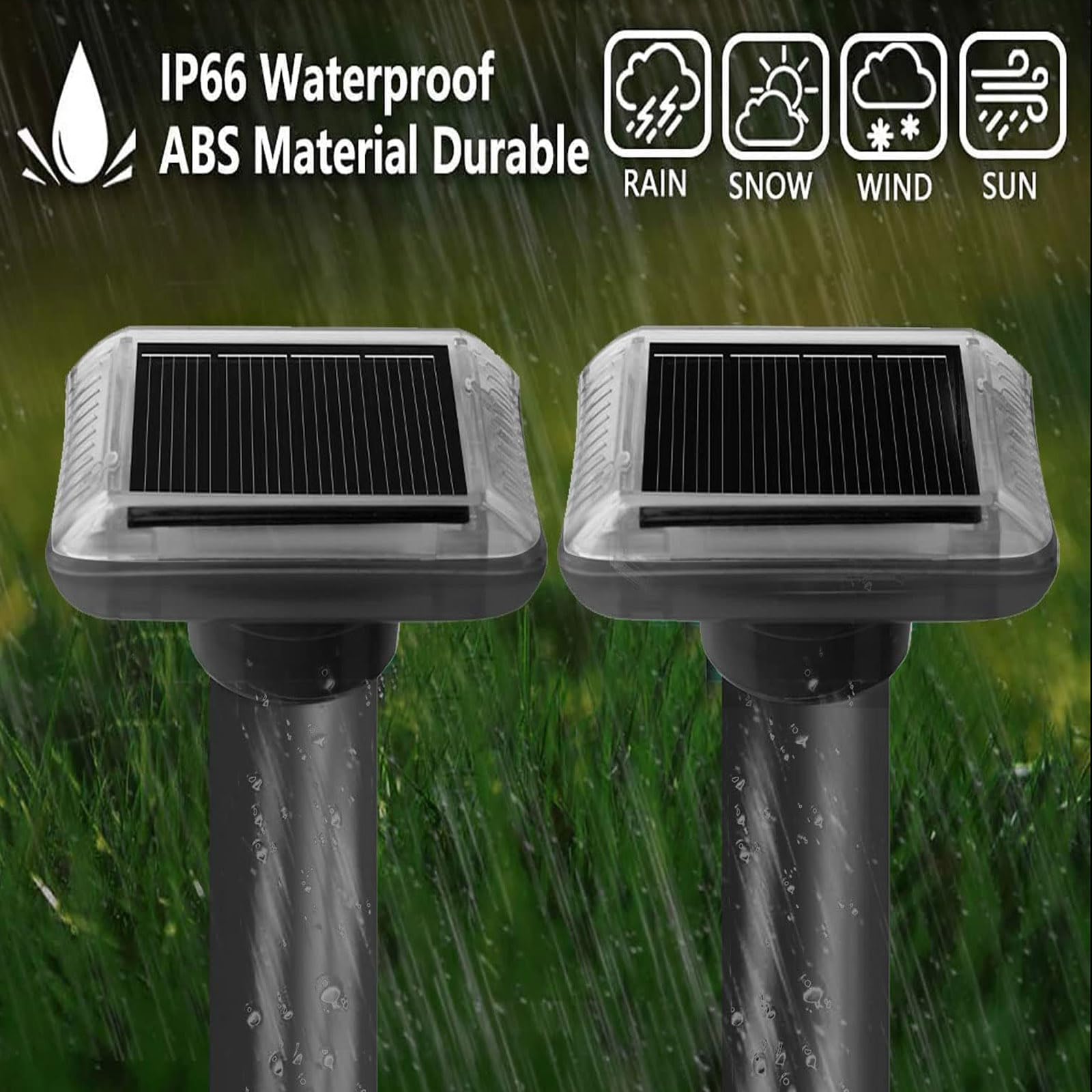 Maulwurf Vertreiber Testsieger Solar Maulwurfschreck für Mäuse [4er Pack] | IP65 Wasserdicht Ultraschall Vibrations Maulwurfschreck gegen Maulwürfe und Wühlmäuse für Garten und Rasen