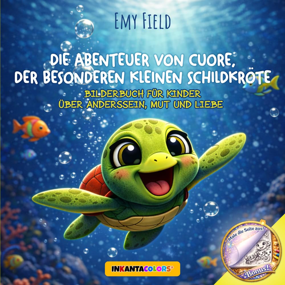 Die Abenteuer von Cuore, der besonderen kleinen Schildkröte: Bilderbuch für Kinder über Anderssein, Mut und Liebe (INKANTACOLORS®)