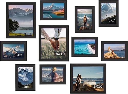 Muzilife - 11, 12 portaretratos para collage, marcos para fotos para exhibición y decoración de la pared para el comedor, el dormitorio y la sala de