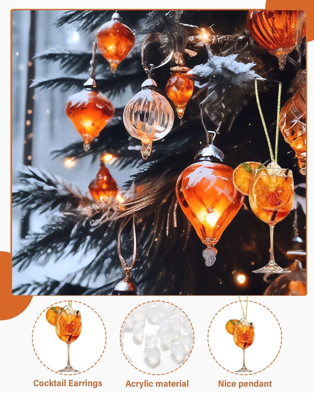 3 Pcs Ciondolo Aperol Spritz In Acrilico – Decorazione Creativa Per Auto, Festa O Regalo Estivo