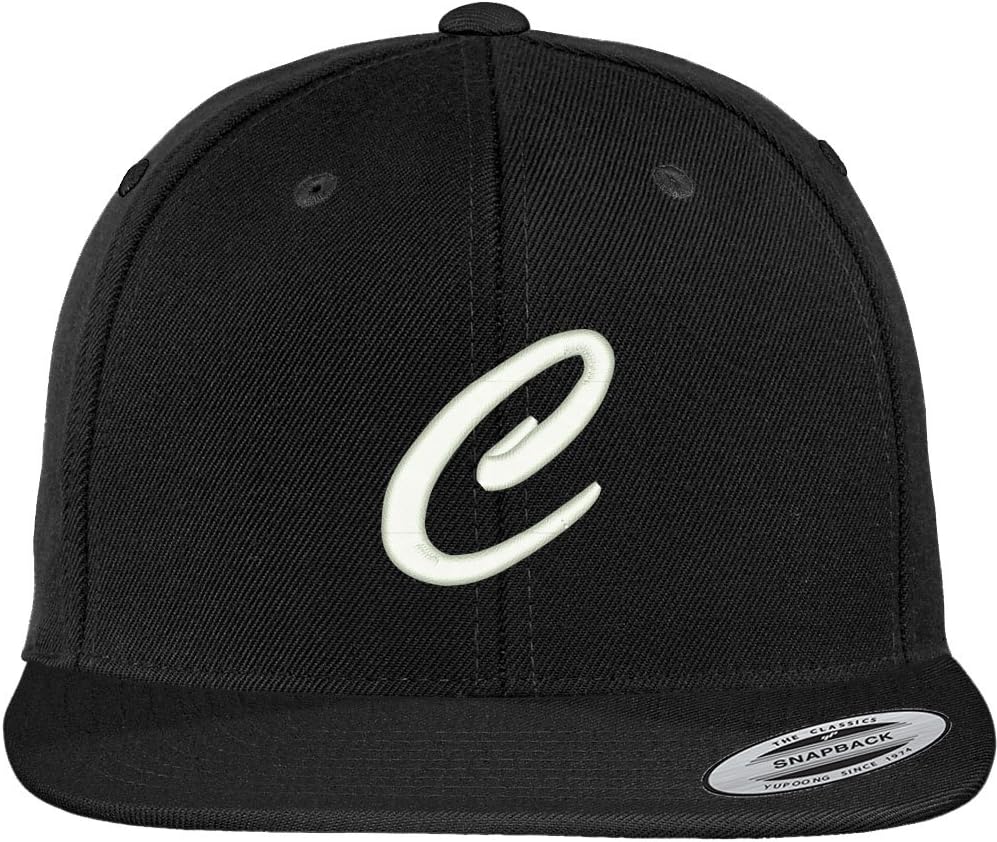 Trendy Apparel Shop Letter C Brushed Script Embroidered Flat Bill Snapback Baseball Cap