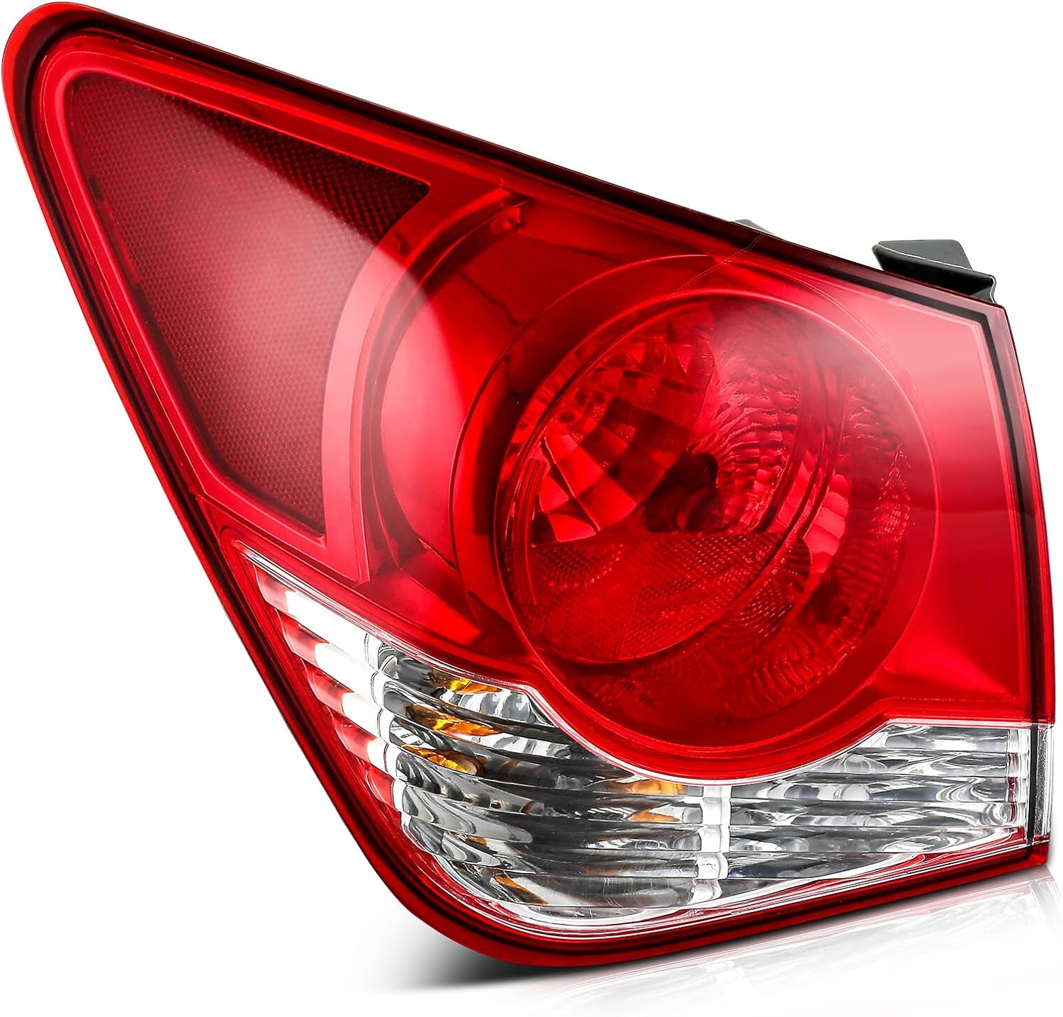 Tail light Assembly Compatible with for Chevy Cruze 2011-2015 for Chevy Cruze Limited 2016 Chrome Housing Red Lens Driver Side Bulbs Are Included