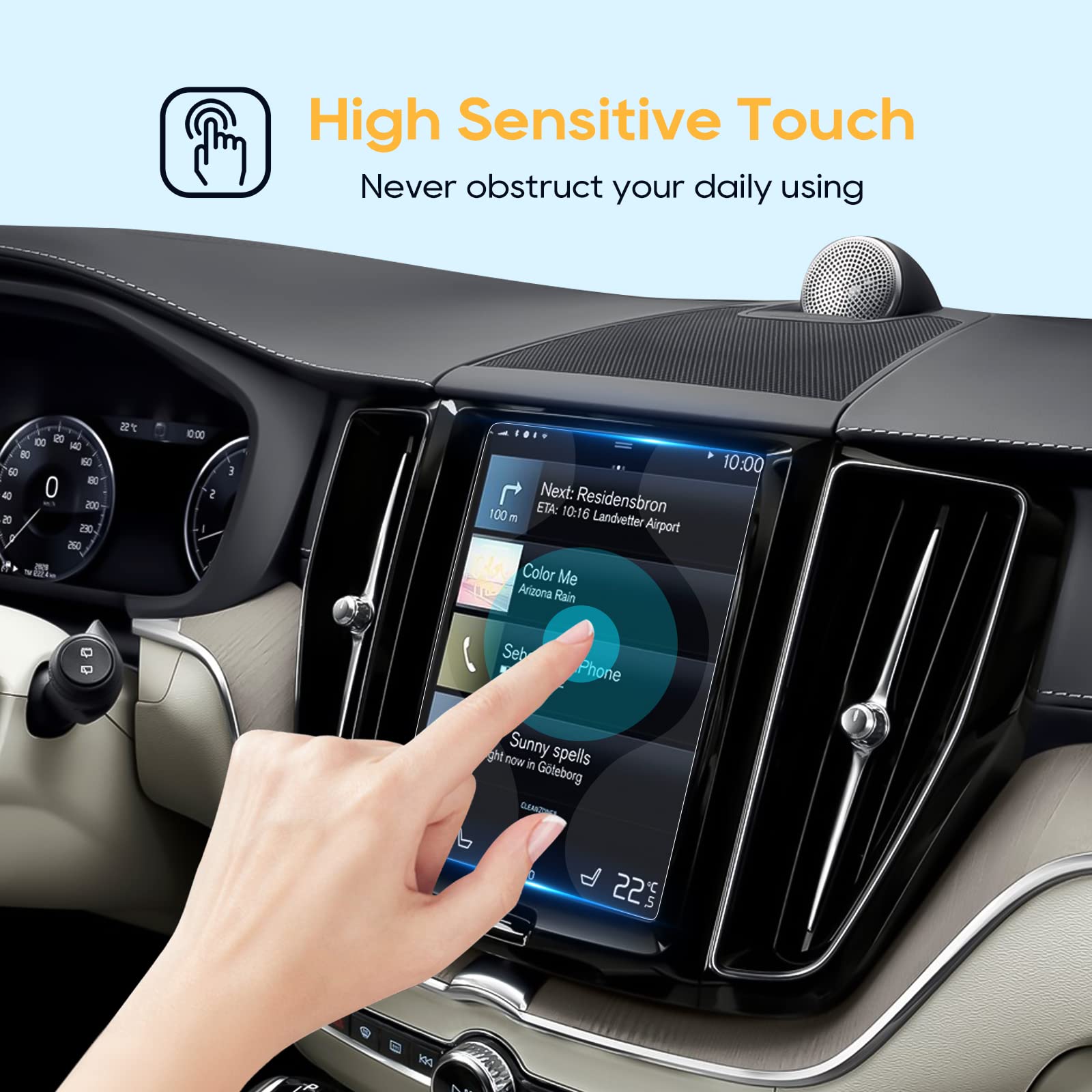 LFOTPP [2 adet] Volvo XC40 XC90 XC60 Navigation dokunmatik ekran koruyucu folyo, 2 inç GPS Navi Nano 5H çizilmeye karşı dayanıklı parmak izi bırakmaz navigasyon ekran koruyucu folyo çizilmez