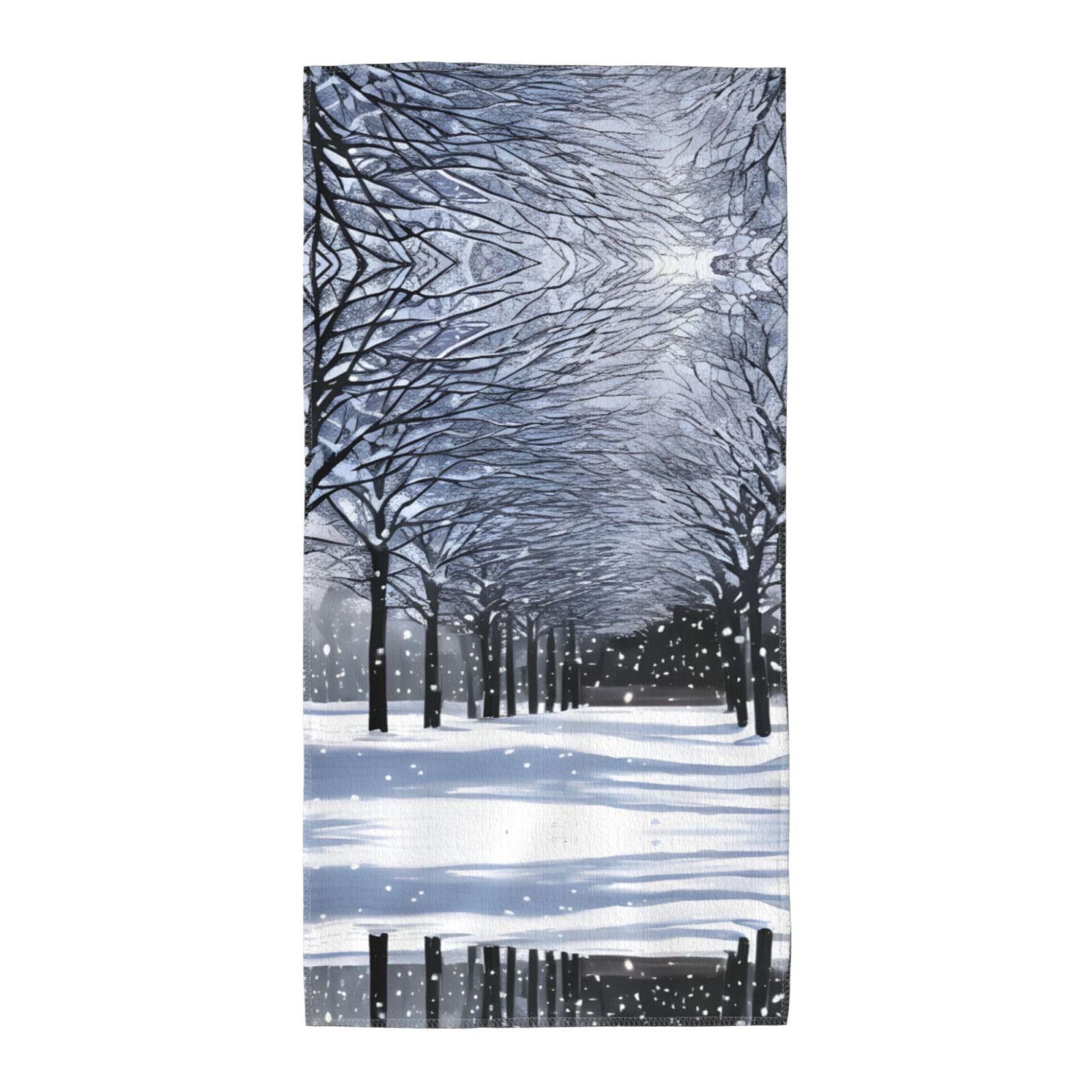 WYCZHY Snow Falling In The Park Printed Quick Dry Beach Towel For Camping Travel Vacation
