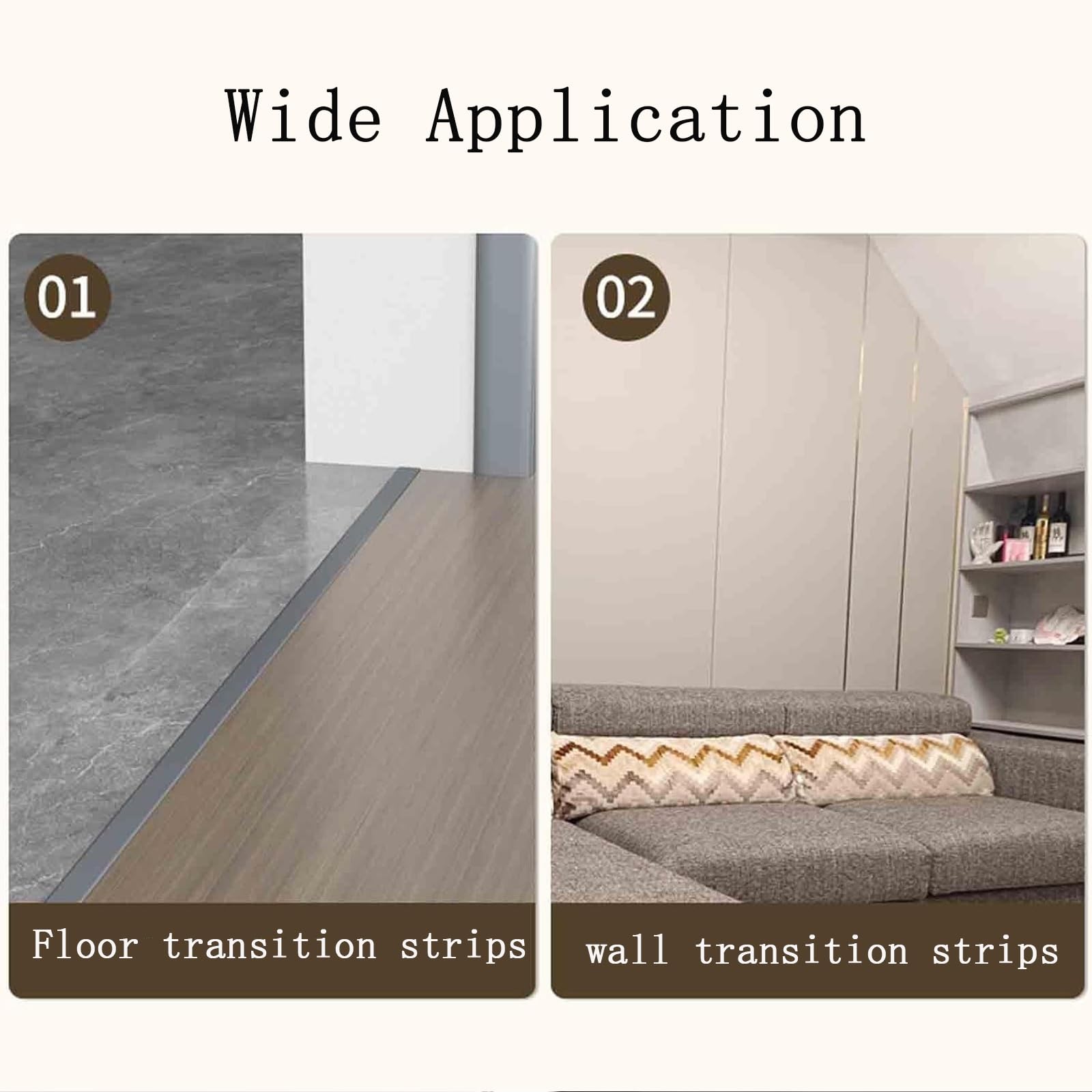 Perfil Forma T Universal para Uniones De Madera, Parquet, Tarima, Mármol Y Azulejo, Robusto, Perfil De Transición De ALU Rail Moldura En T, Tiras De Transición para Pisos Laminados(Grey,3Pcs (90cmx1.5