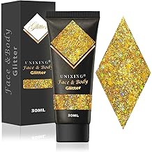 Holographi Body Glitter Gel - Sparkle Face &amp; Body Glitter Gel, Mermaid Sequins Glitter Paint, Chunky Hair Sparkling Gel for Concerts, Halloween, Mardi Gras, Rave