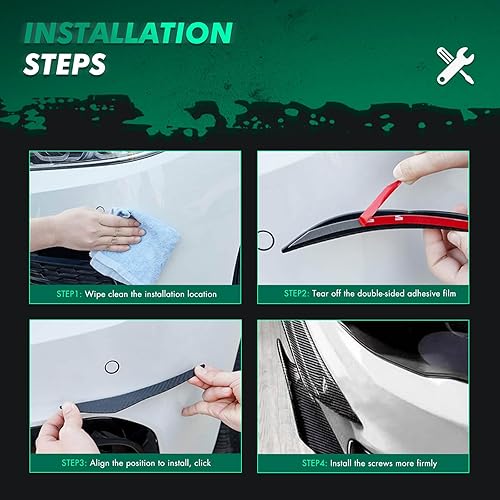 Vista 213 de SCITOO Alerón de labio delantero para Hyundai Elantra 2017-2018 para parachoques delantero negro brillante