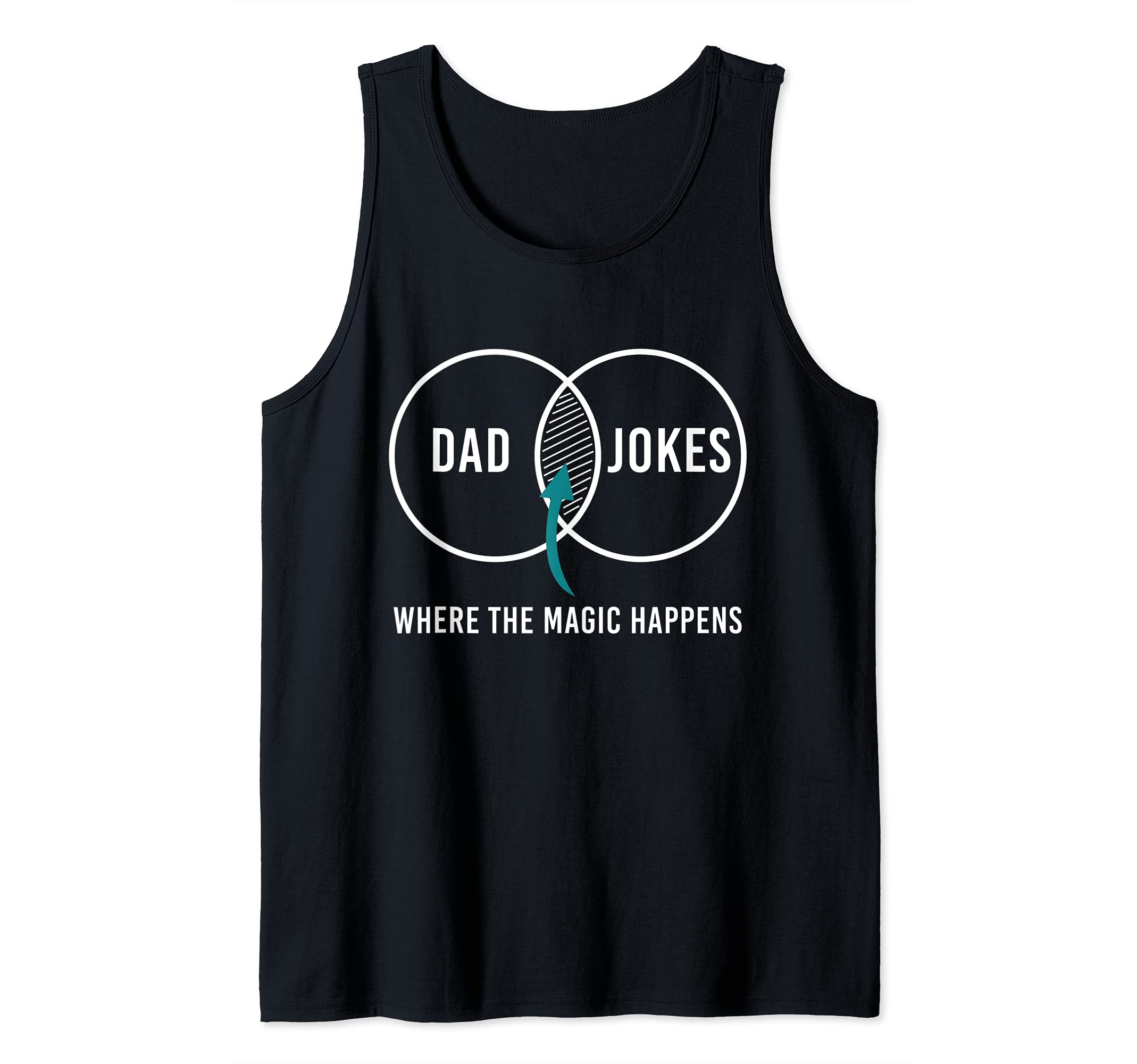 Dad Jokes Bad Dad Jokes Puns Magic Happens Funny Fathers Day Tank Top