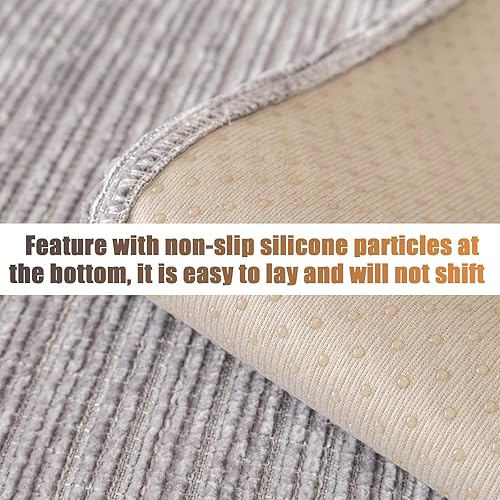 Miniatura 3 de OKYUK Funda de sofá de felpilla suave antideslizante para sofá seccional, funda para sofá, funda de tejido a rayas con textura, lavable, protector