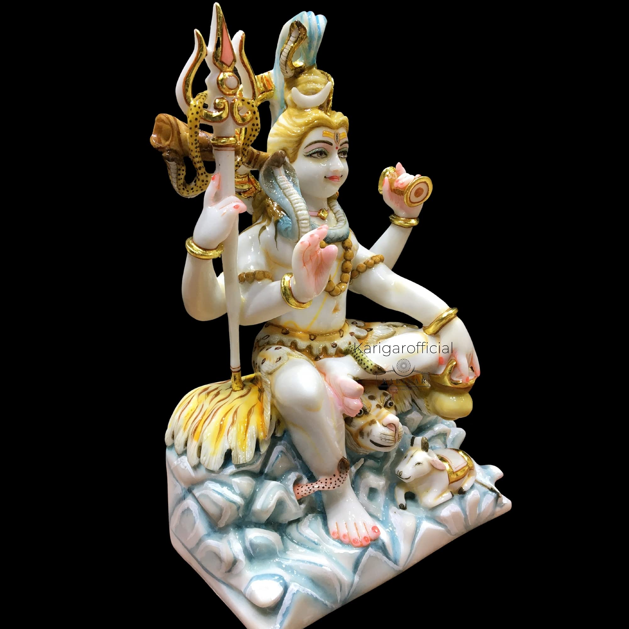 白檀木彫細密彫刻 シヴァ神像 ヴィシュヌ神像 18cm [仏像 仏教美術