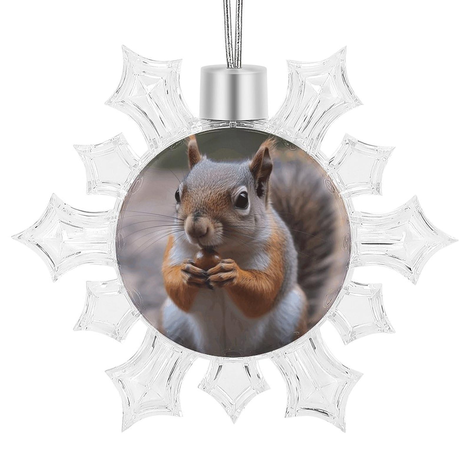 Cute Squirrel Snowflake Ornaments Cute Snowflake Pendant Exquisite Christmas Tree Ornaments for Christmas Weddings New Year Birthday Holiday Celebration