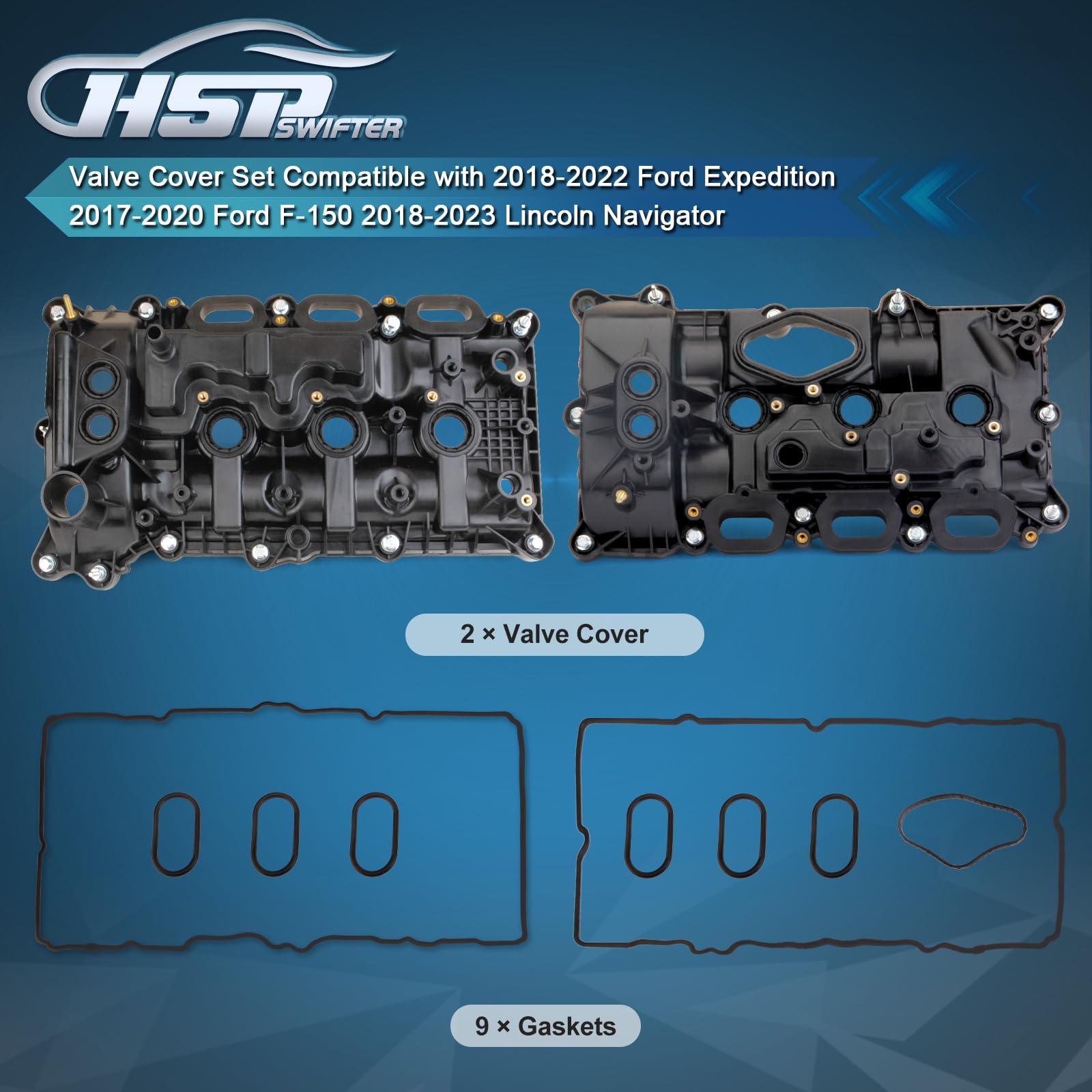HSPSWIFTER Valve Cover Set Compatible with 2018-2022 Ford