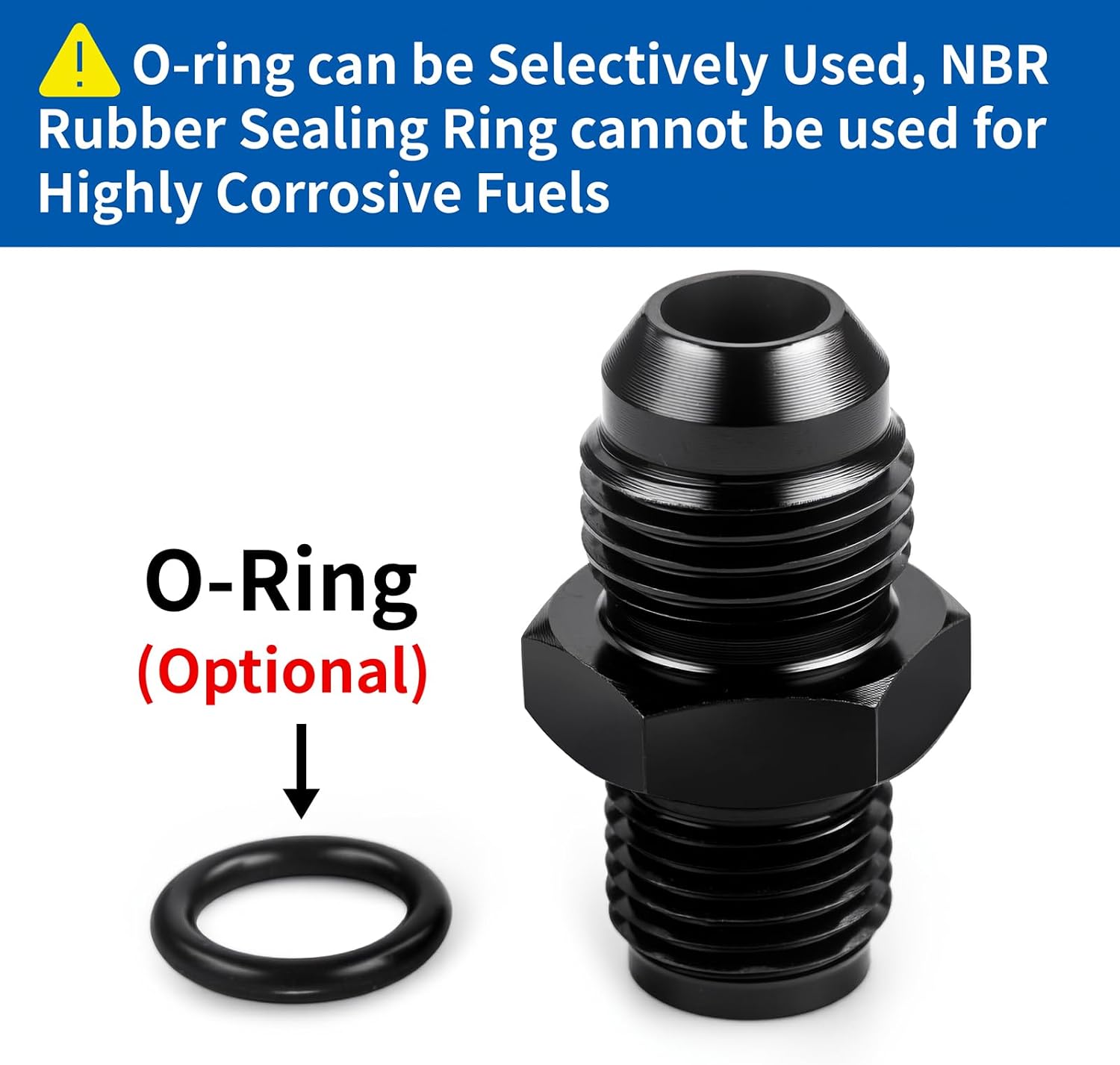 6AN Male to 1/2 x 20 Inverted Flare Thread Adapter Fitting Aluminum 4Pcs