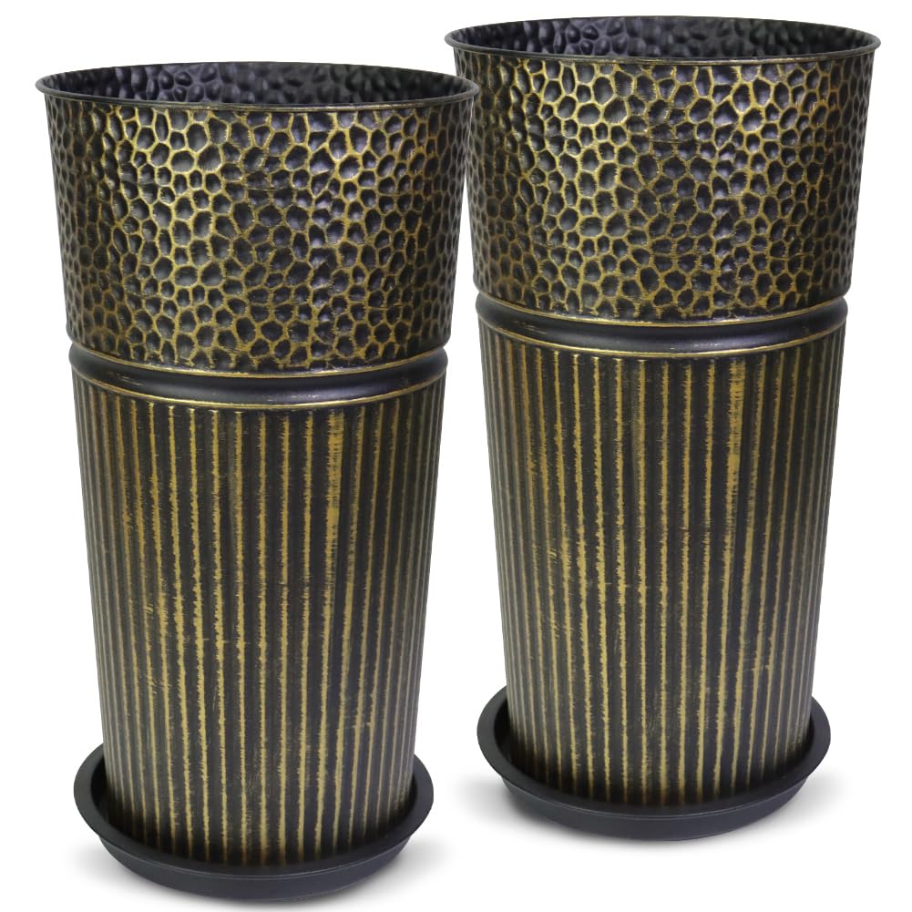 Megawodar 28 Antique Bronze Tall Tapered Planter