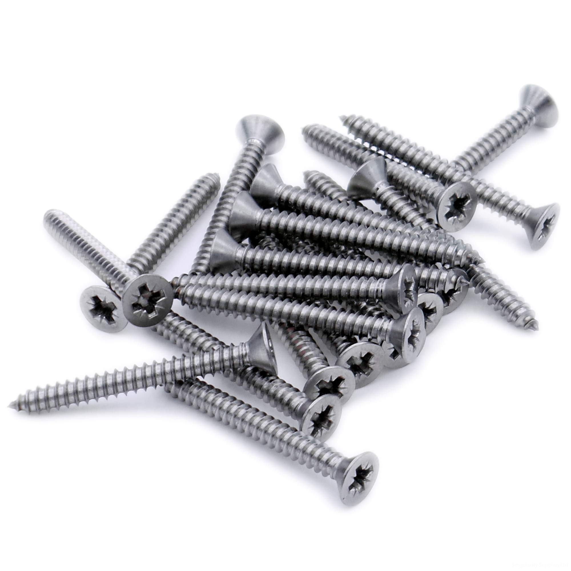 Singularity Supplies No.12 X 1.75 (5.5Mm X 45Mm) Pozi Countersunk Self-Tapping Screw - Stainless Steel (A2) (Pack Of 20)