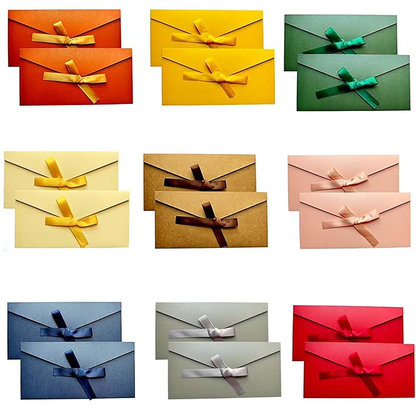 Buste in carta kraft colorate stile retrò 9 colori con nastri per lettere regalo Natale