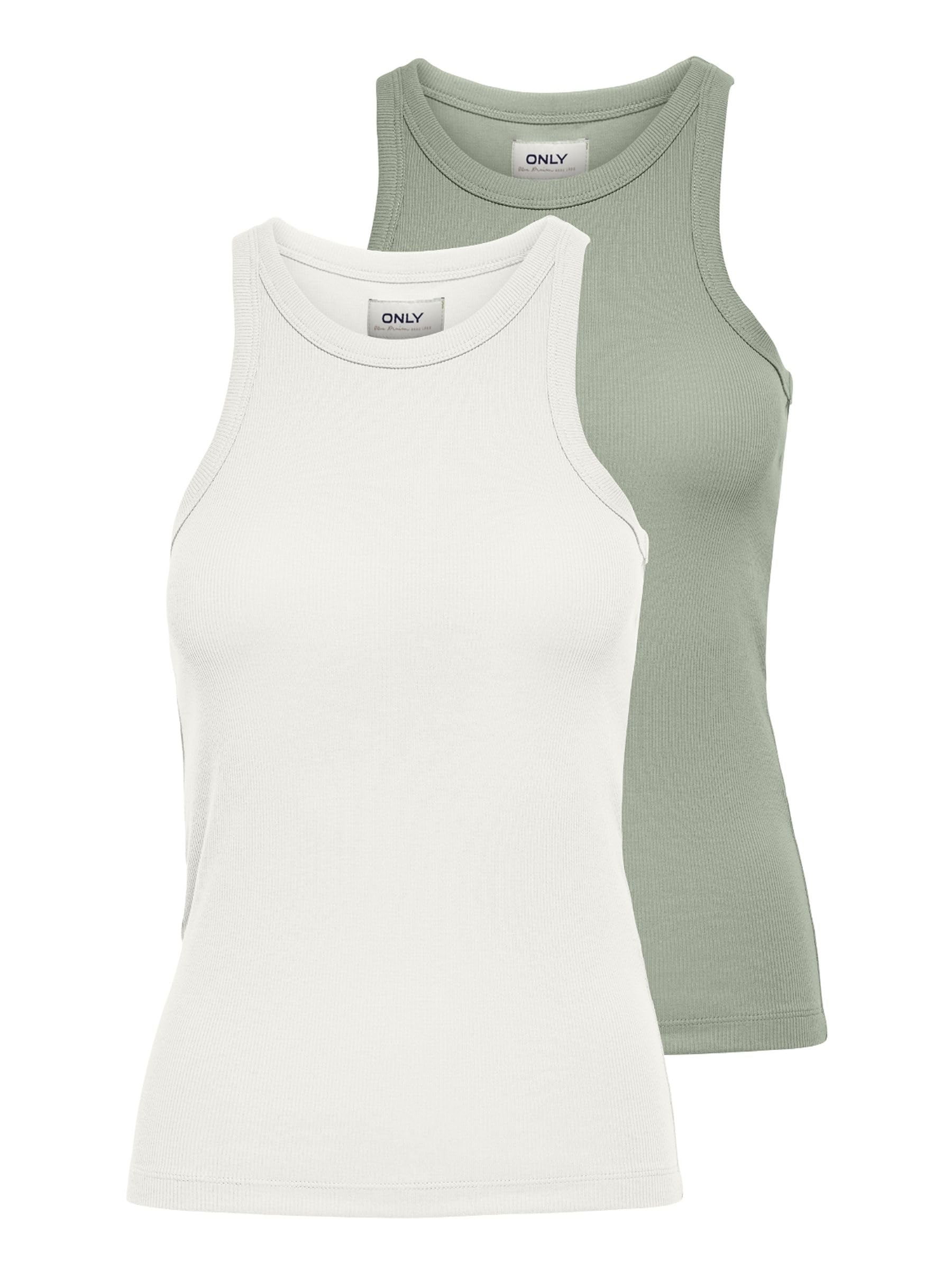 ONLY 2 Pack Lindsay Tank Top, Cloud Dancer, XL
