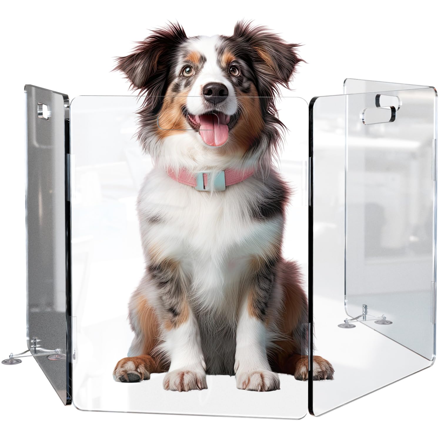 GUARDMATE Premium Acrylic Dog Gate Fence 6Panel 24 X 20