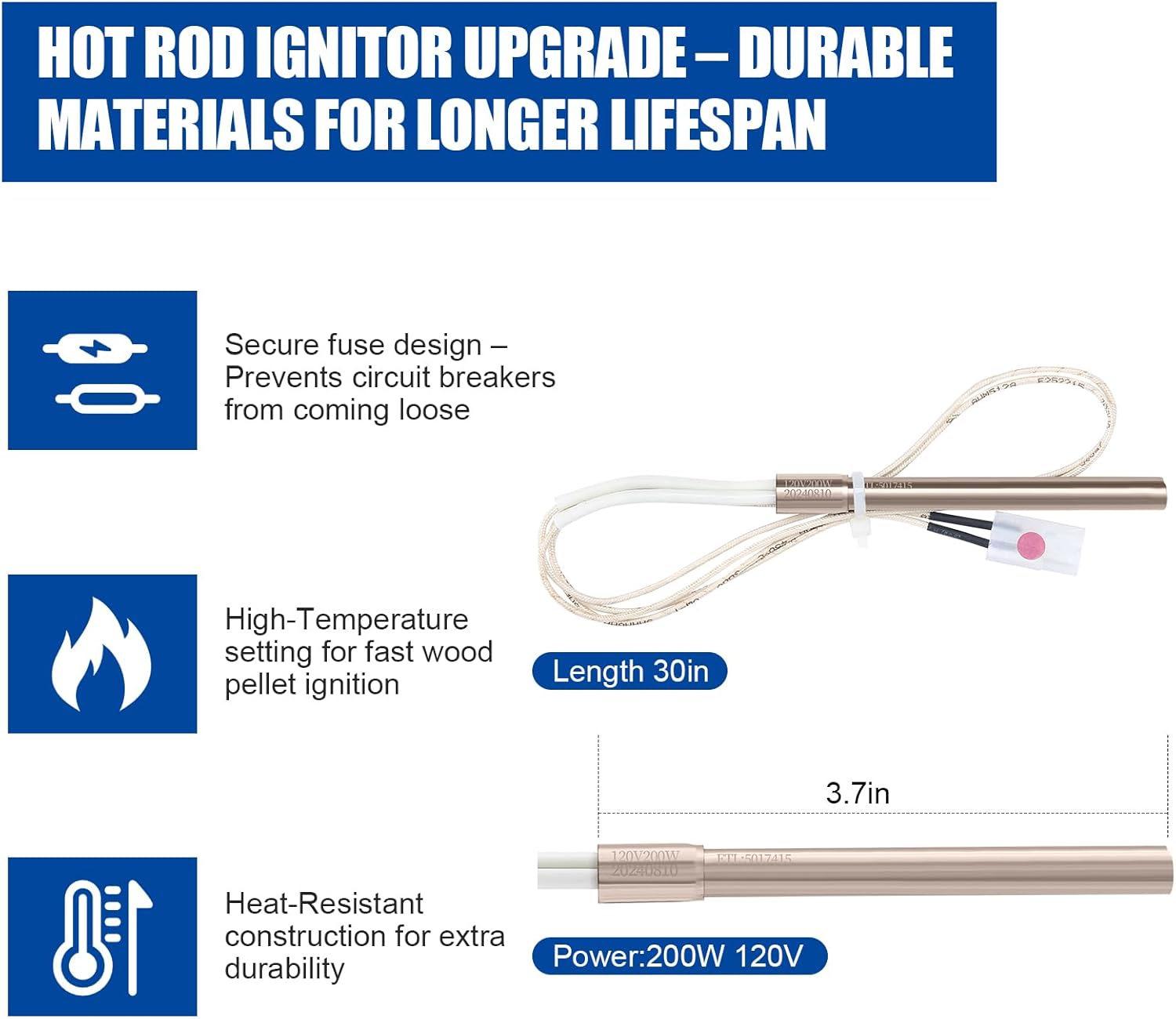 Traeger & Pit Boss Grill Replacement Parts Kit - Auger Motor, Hot Rod Igniter with Fuse, Induction Fan, Burn Pot with Screws, Compatible with Most Traeger & Pit Boss Pellet Grills