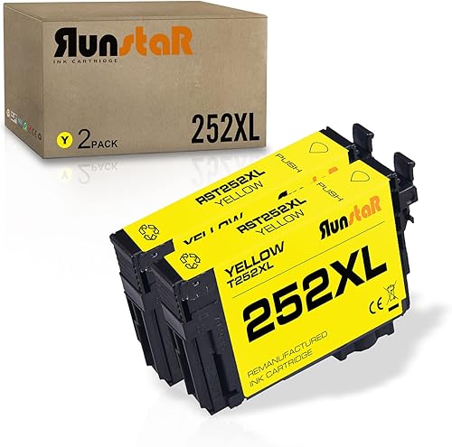 Miniatura 8 de Run Star Paquete de 2 cartuchos de tinta remanufacturados magenta 252XL de repuesto para Epson 252XL T252XL uso para impresoras Epson Workforce