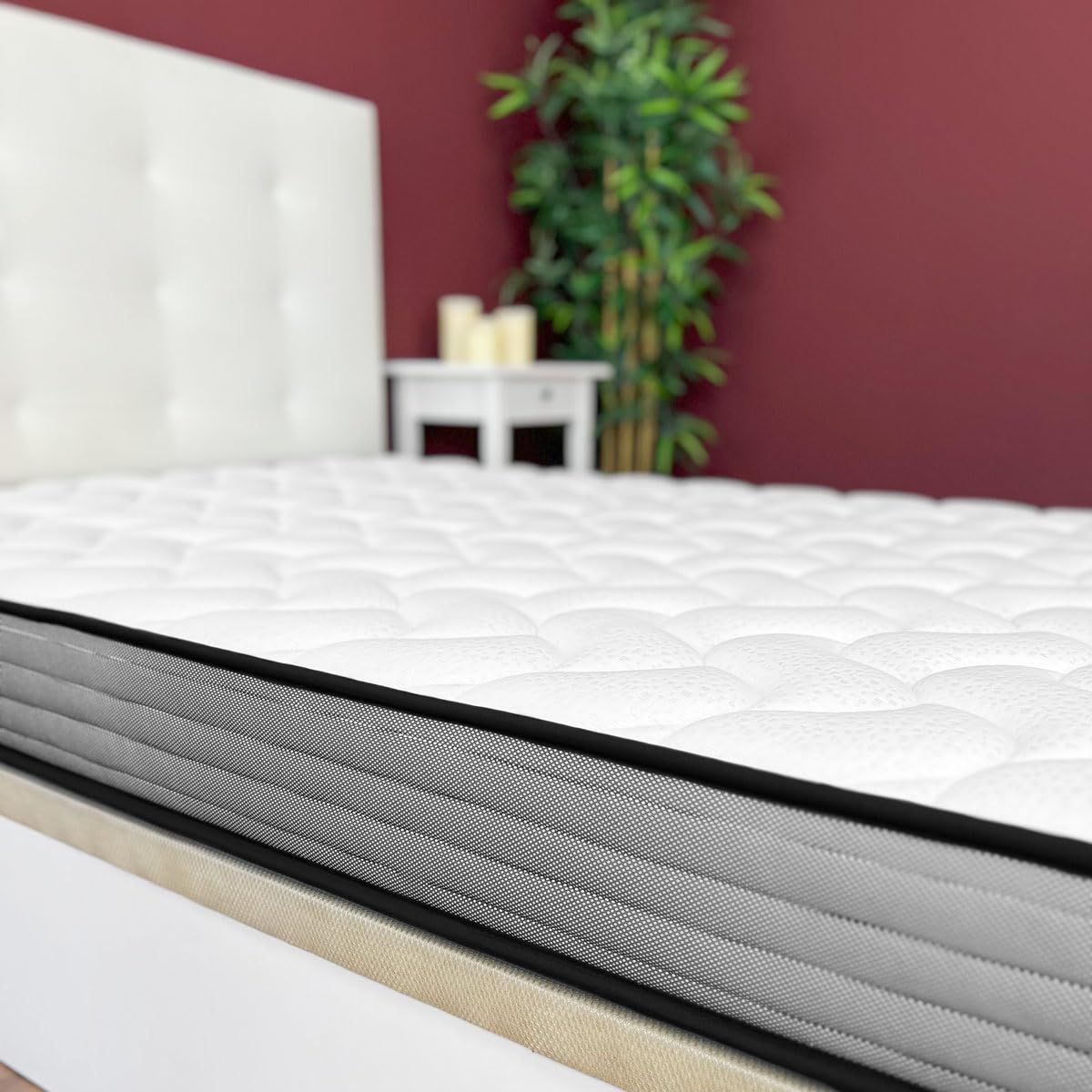 Homey - Colchón Andrea Reversible 90 x 190 cm, Ideal para Camas Nido o Literas, Antiácaros, Antibacterias e Hipoalergénico