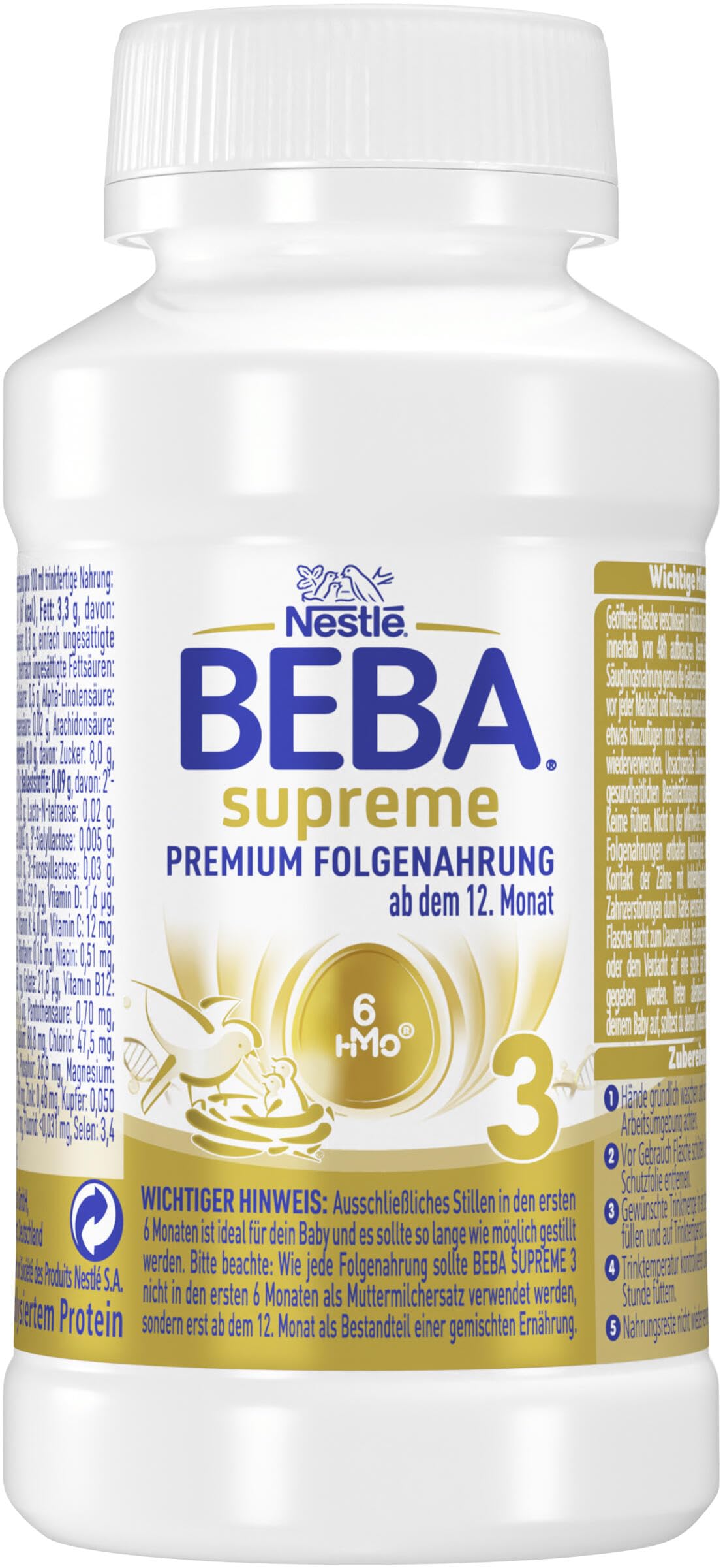 Nestlé BEBA SUPREME 3 Folgenahrung ab 12 Monat trinkfertig 12er Pack 12 x 200ml