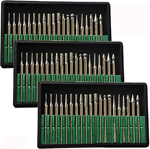 MTP Tm Brocas de fresa de diamante 60 piezas, taladro de vidrio, gemas, metal para herramienta giratoria Dremel Craftsman cabos de fijación de 18"
