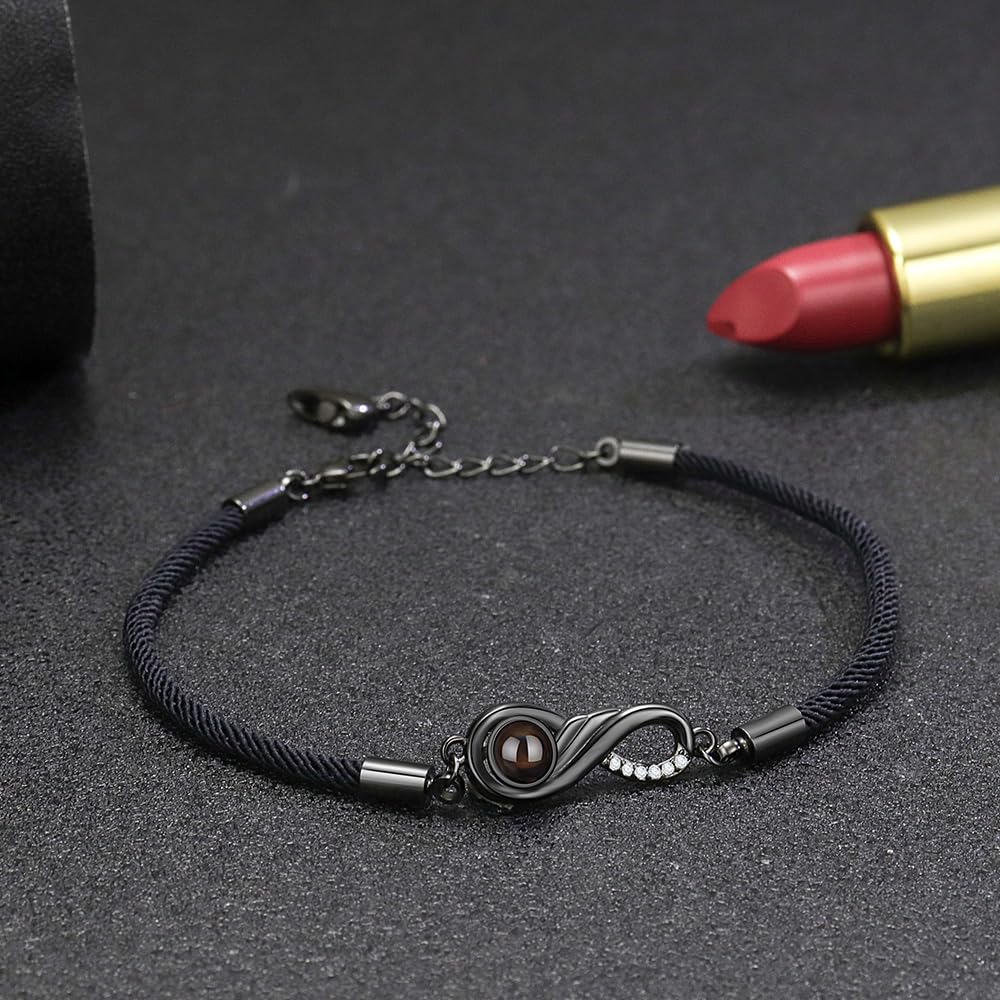 Pulsera con foto Pulsera a juego personalizada para parejas, foto personalizada Pulseras de pareja infinitas Pulseras de atracción para él y para ella
