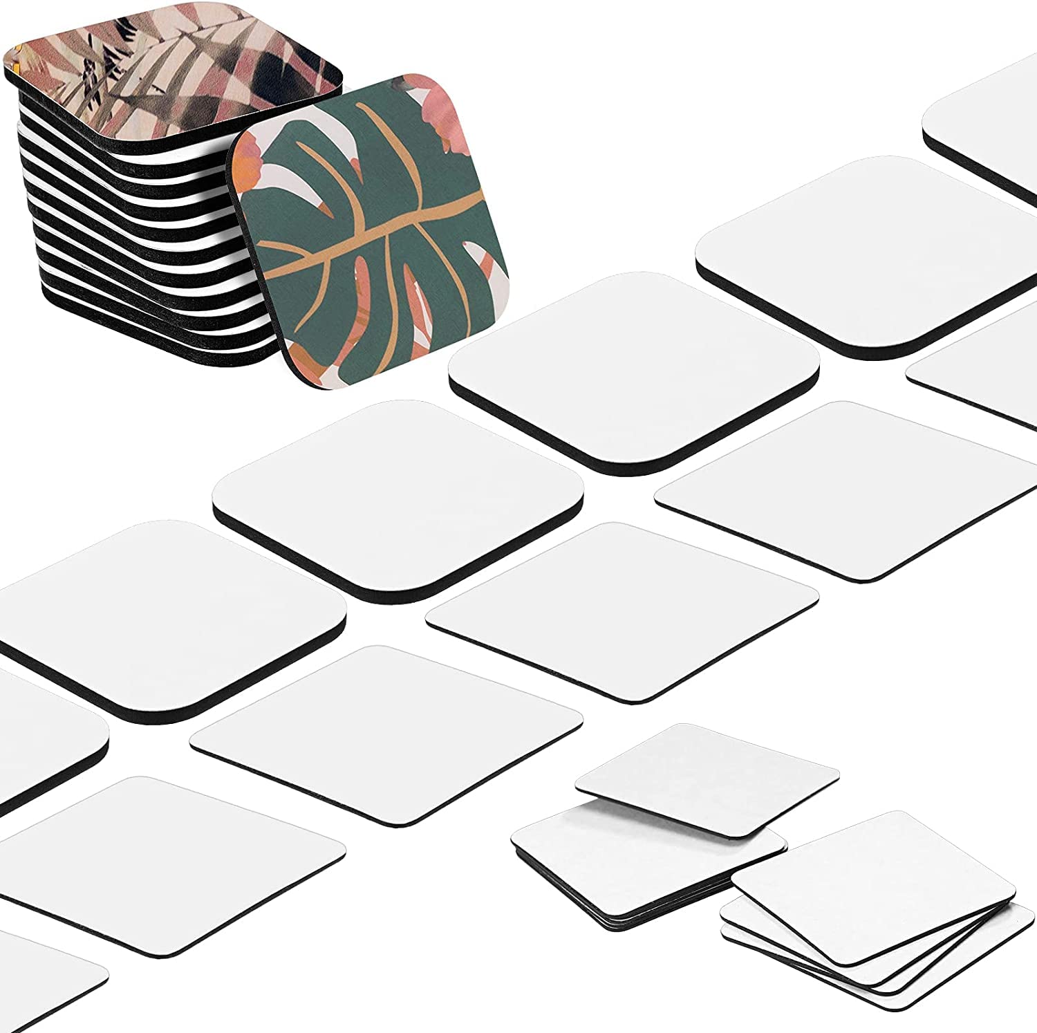 SYOSI Sublimation Blank Refrigerator Magnets, Square Fridge Magnet for Home Kitchen Refrigerator Office Calendar Microwave Oven Wall Door, Home Wall DIY Decorative Magnets (16 Pieces, 5 x 5 x 0.4 cm)