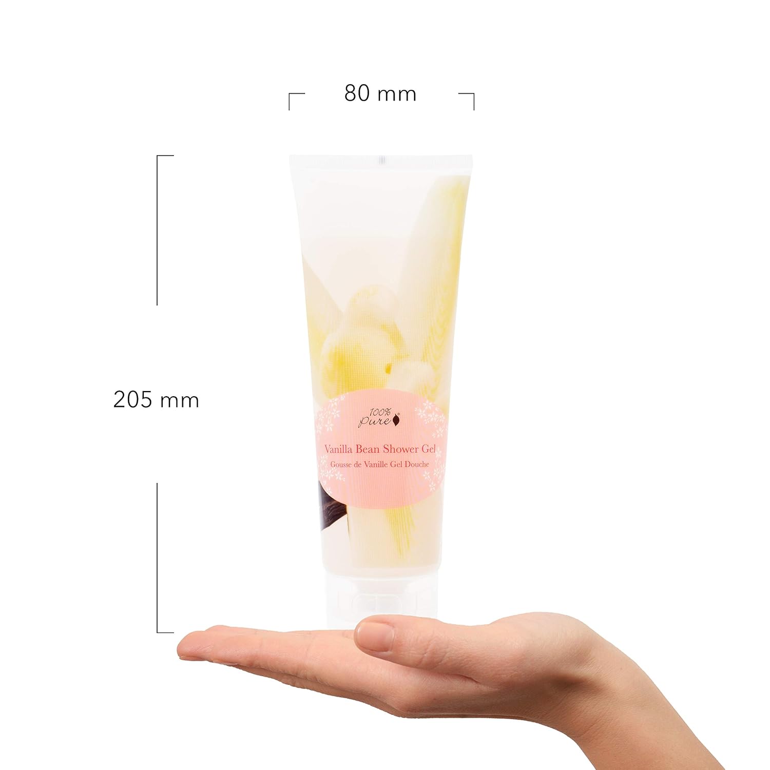 100% PURE Vanilla Bean Shower Gel Natural Foaming & Hydrating Body Wash - Deeply Moisturizing Gentle Soap Cleanser for All Skin Types, Even Sensitive - Gluten-Free - 8 Fl Oz - Image 8