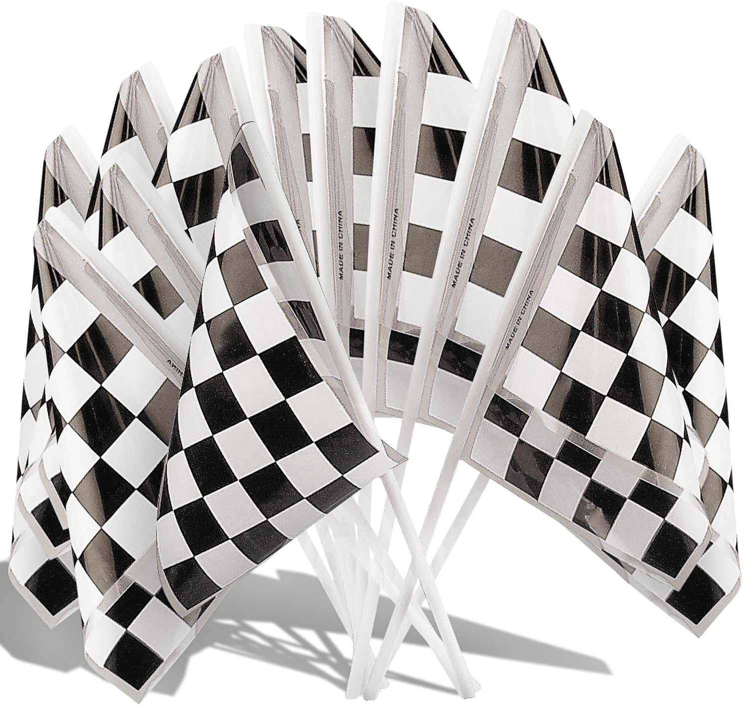 Fun Express Plastic Racing Flags Set - Vibrant Party Decor for Racing-Themed Events Carnivals Parades and Celebrations - Perfect for Birthdays Sports Parties and Special Occasions - 72 Pieces