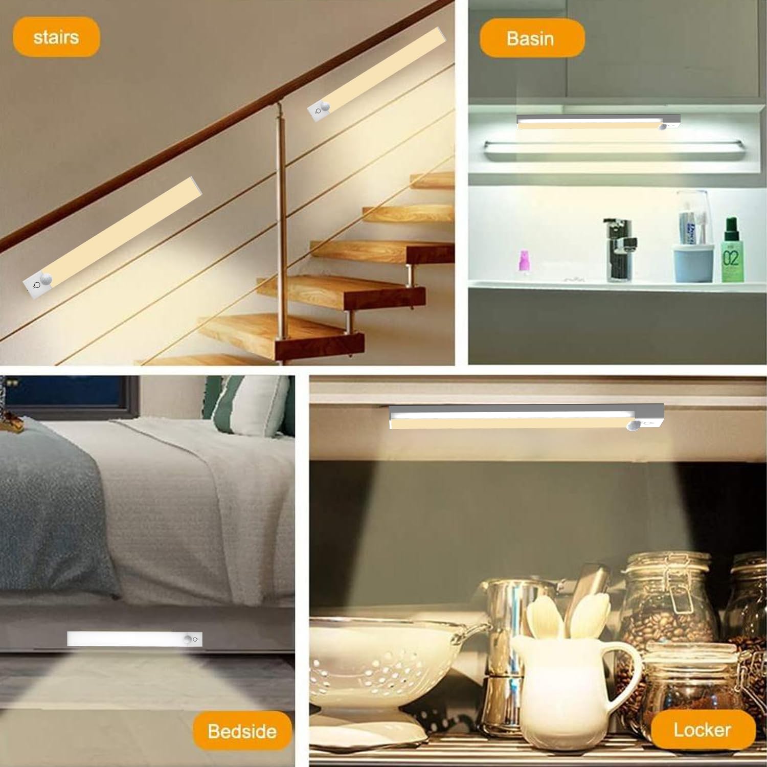 Dimmable Motion Sensor Under Cabinet Light with Integrated Charging Station