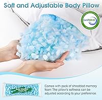 Vista 4 de Almohada corporal, almohada larga, almohada corporal de espuma viscoelástica, almohada lateral en forma de C, almohada lumbar larga, 35 x 10 pulgadas