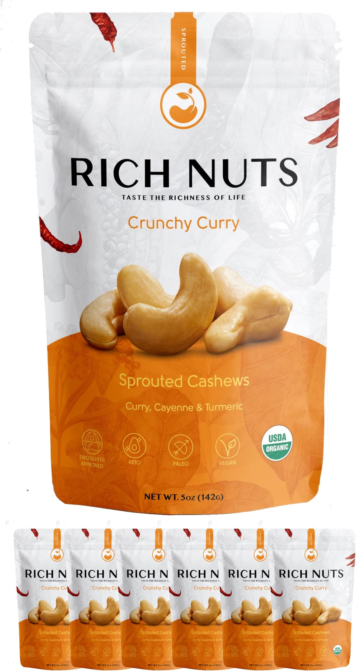 Lark Ellen Farm Sprouted Salted Cashews Non GMO, Healthy
