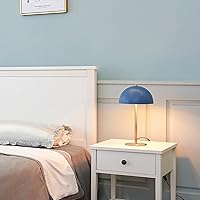 Vista 7 de GLOBE Electric 52942 - Lámpara de escritorio azul de 15 pulgadas con detalles de latón, interruptor basculante de encendido/apagado en línea, ideal