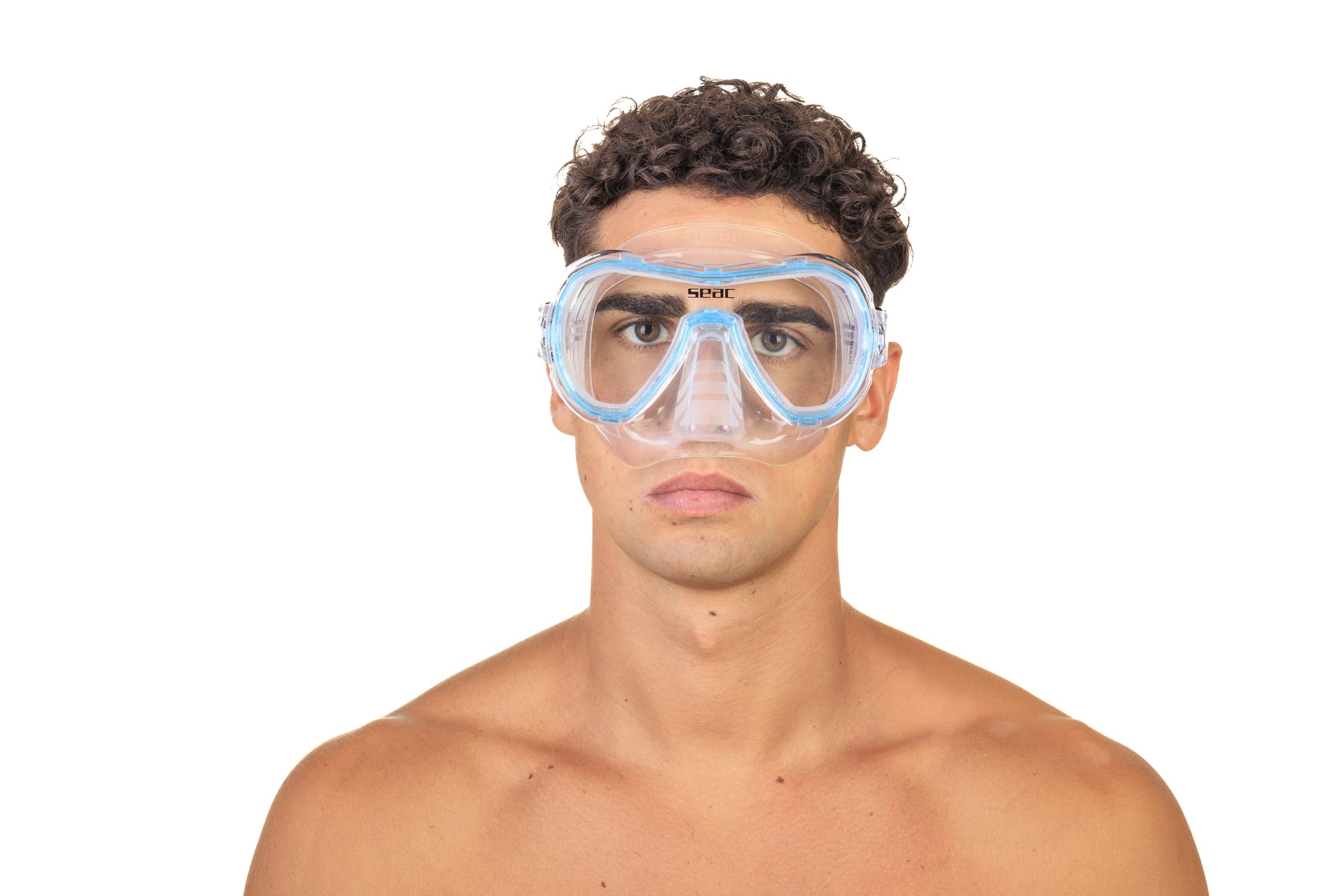 SEAC Set Sprint Dry, Ensemble de Snorkeling pour Adultes et Enfants avec Palmes à Sangles réglables, Masque de plongée et Tuba avec Dry Top