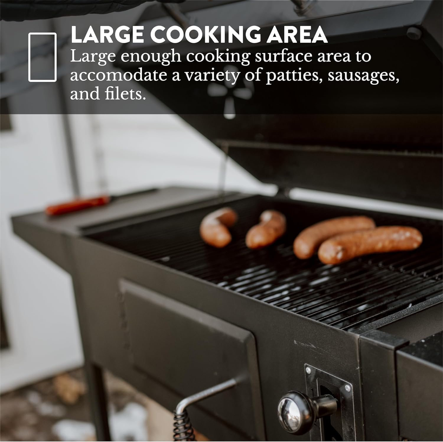 GasOne Charcoal Grill CGS-24A – 24-inch BBQ Charcoal Grill – Outdoor Charcoal Smoker with Multiple Tier Heat Control – for Camping, Picnic, Patio, Backyard Barbecue, Outdoor Cooking