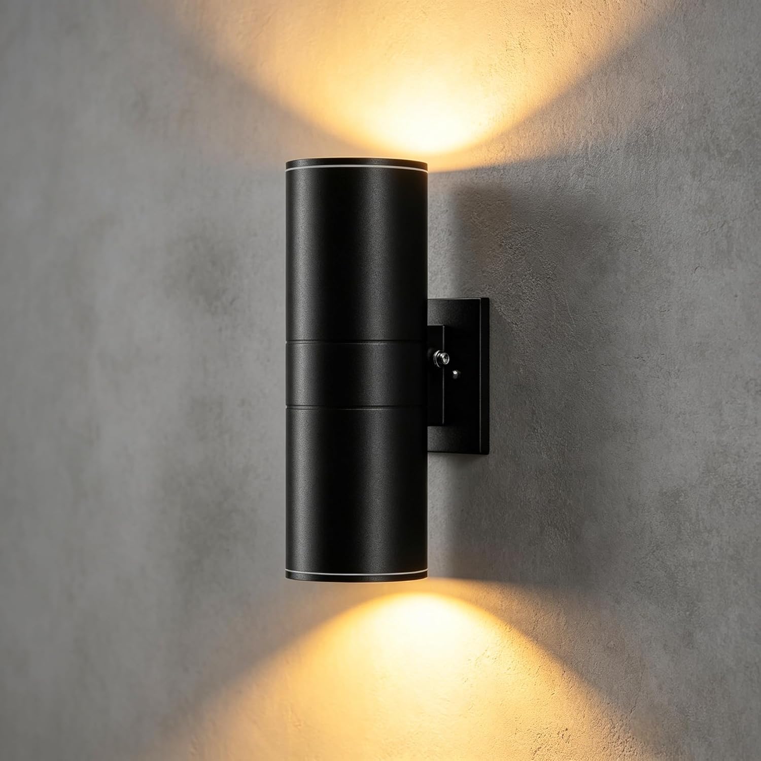 VINYAO Modern Cylinder Wall Lights 11.8" Up and Down Lights Matte Black,Dusk to Dawn,Outdoor Wall Light,Waterproof,Porch Light, Outdoor Light, for Patio,Garage,Doorway
