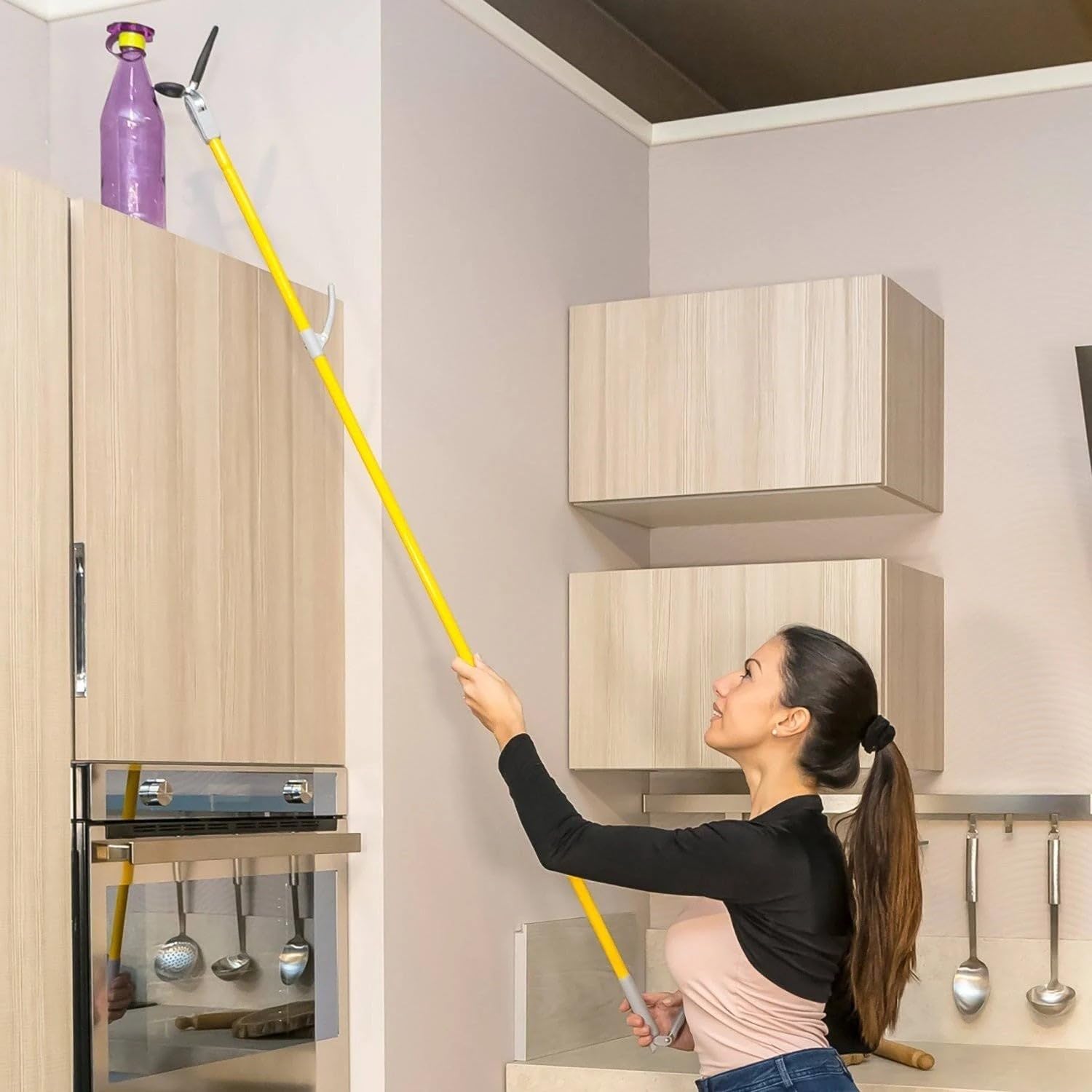 Pinza Asta Bastone telescopico per scaffali raccogli Prendi Oggetti h158 cm