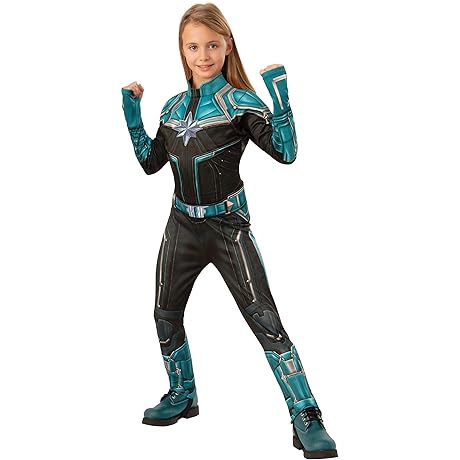 Captain Marvel Kree Costume Suit for Girls Ages 7 & 8