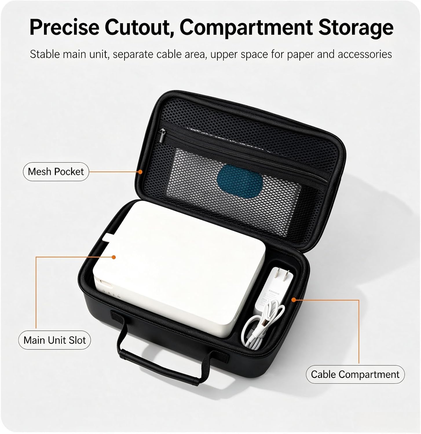 Hard Storage Case Compatible with Instax Mini Link 2 Pro, PU Leather Portable Carrying Bag for Photo Printer image 4
