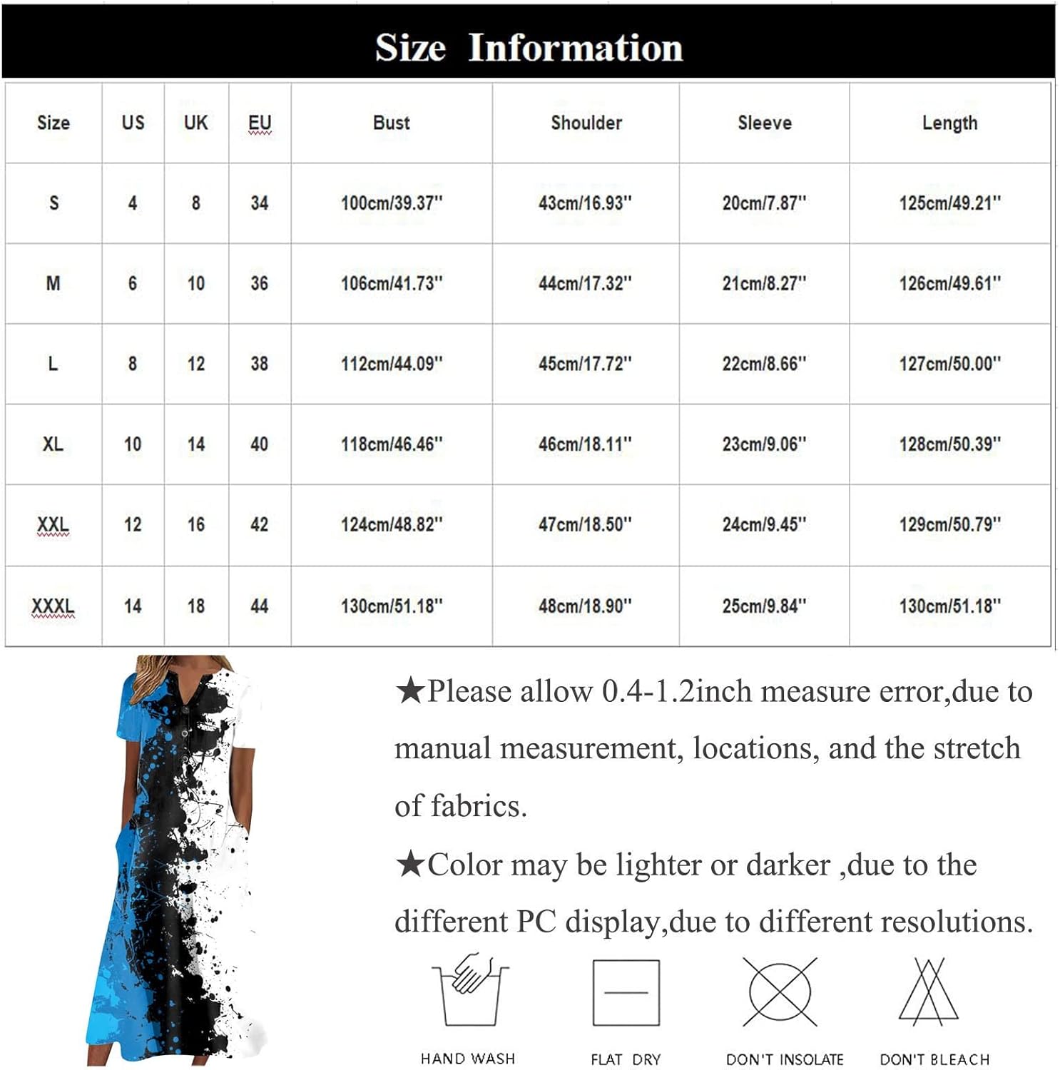 Miniatura 4 de Vestidos de verano para mujer, estilo casual, estampados, cuello en V, manga corta, vestido con vuelo