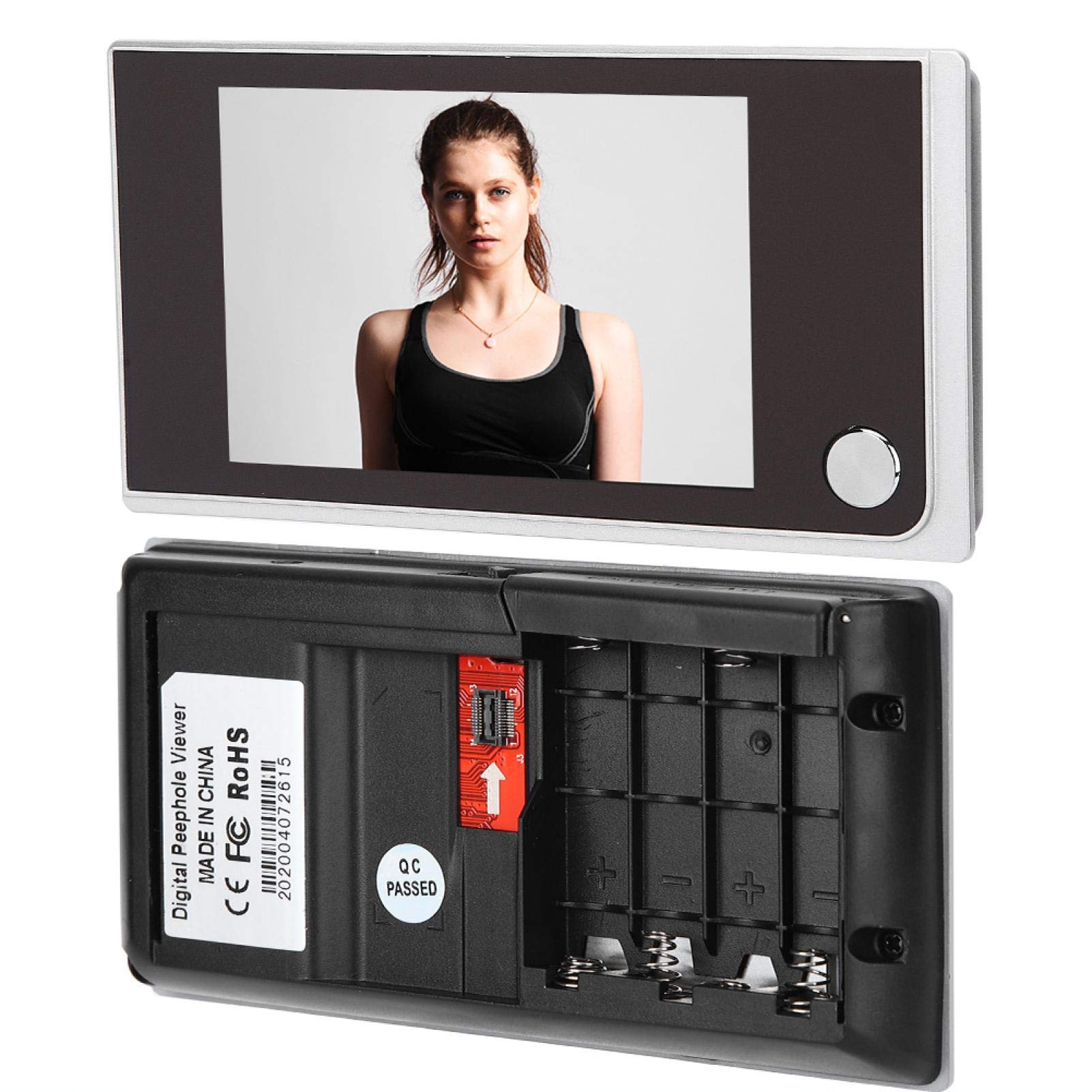 DAUERHAFT Cámara de Seguridad mirilla digital puerta 3 . 5 Pulgadas ,Digital ,LCD ,120 Grados ,Timbre Digital ,Visor de Mirilla ,monitoreo Visual de Fotos Video Doorbells