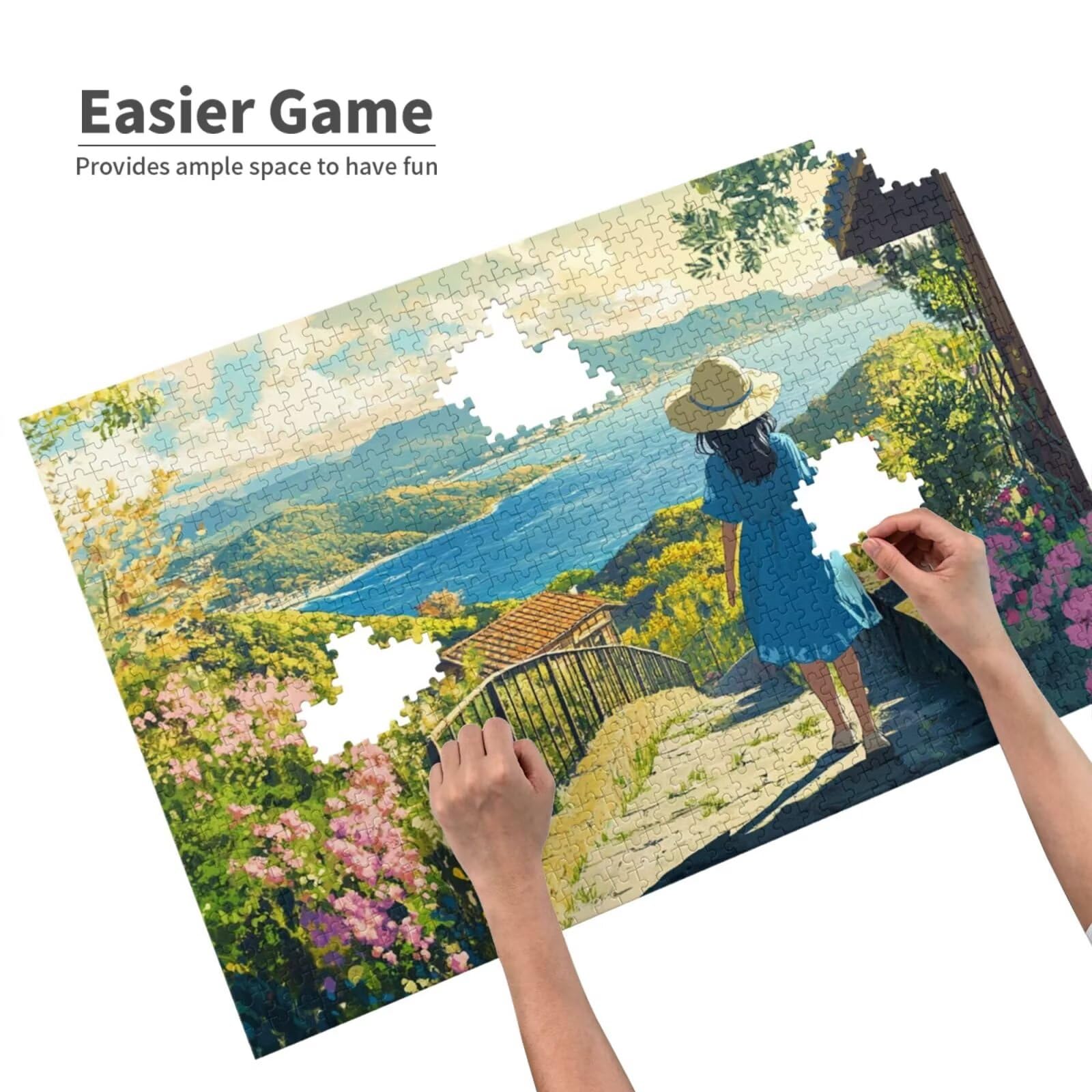 Kobiety Puzzle 5000 Pieces Krajobraz Puzzle Dorośli Początkujący z pudełkiem prezentowym, DIY Interaktywne puzzle Rodzinna wymagająca gra, Relief Relief Home Wall Decor Art Prezent dla mężczyzn 100 x