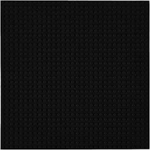 Strictly Briks Compatible with Lego Large Classic Stackable Baseplates, for Building Bricks, Bases for Tables, Mats, and More, 100% Compatible with All Major Brands, Black, 1 Piece, 10x10 Inches