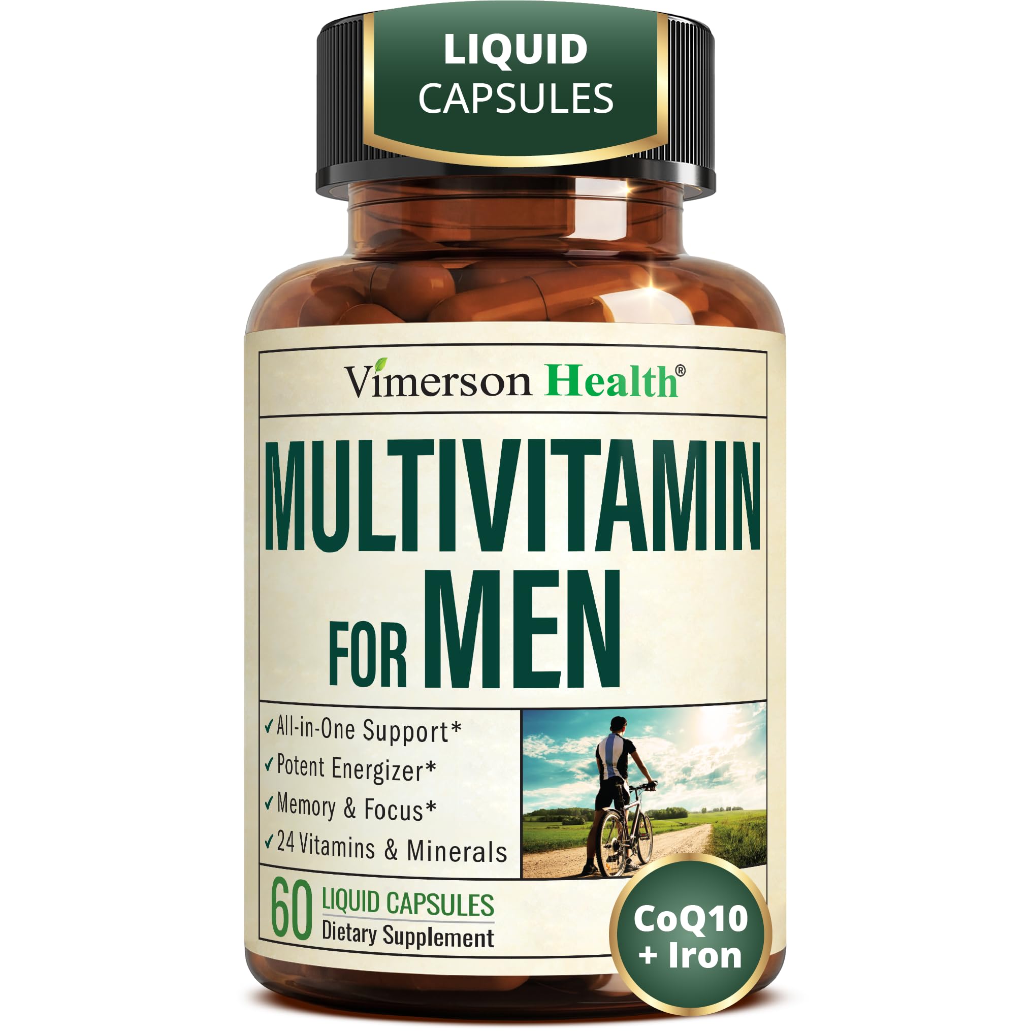 Multivitamin for Men – Vitamins & Minerals – Daily Wellness, 60 Liquid Caps Men's Liquid Capsules