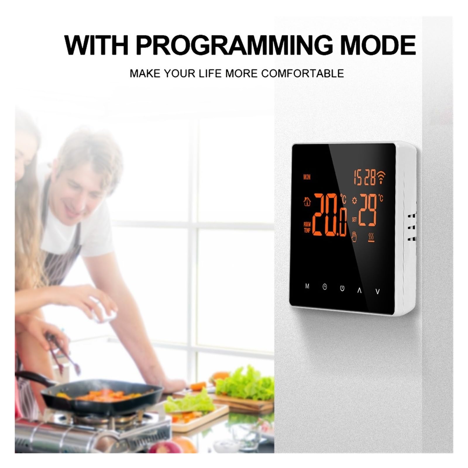 Temperatura Pilot zdalnego sterowania Wyświetlacz LCD Ekran dotykowy Normalny/WiFi Inteligentny termostat do elektrycznego ogrzewania podłogowego Kocioł wodny/gazowy(16A with WIFI)