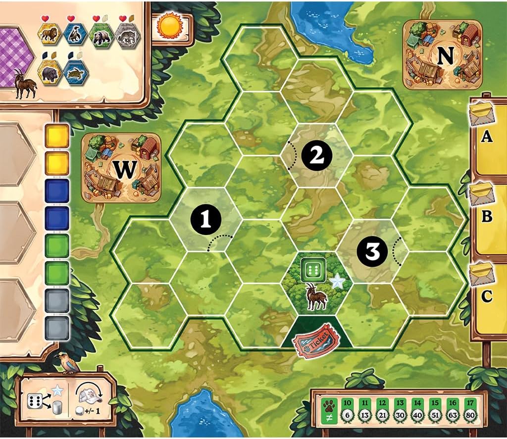 Spectacular Board Game - Build & Manage an Animal Park, Dice Drafting & Tile Placement Strategy Game for Kids & Adults, Ages 10+, 1-6 Players, 30 Minute Playtime, Made by Surfin' Meeple