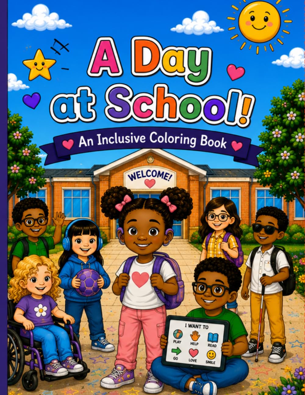 A Day at School: Everyone Belongs! An Inclusive Coloring Book